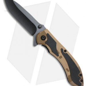 ABKT 006 Spring Assisted Knife Tan Camo Aluminum (2.75" Black) AB006T