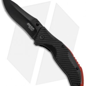 Bear Edge 4.5" Spring Assisted Knife Black w/ Red Backspacer (4.5" Black)