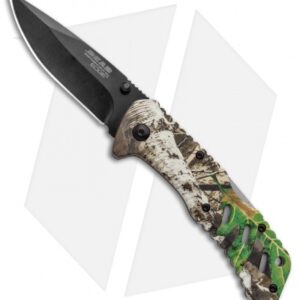 Bear Edge Mossy Oak Spring Assisted Knife (3" Black) 61120