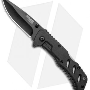 Bear Edge Spring Assisted Lock Back Knife Black (3" Black) 61117